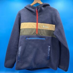 Cotopaxi Teca Fleece Hooded Pullover Half-Zip Navy Blue‎ Mens Large L